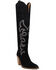 Image #1 - Dingo Women's Primadonna Suede Tall Western Boots - Round Toe, Black, hi-res