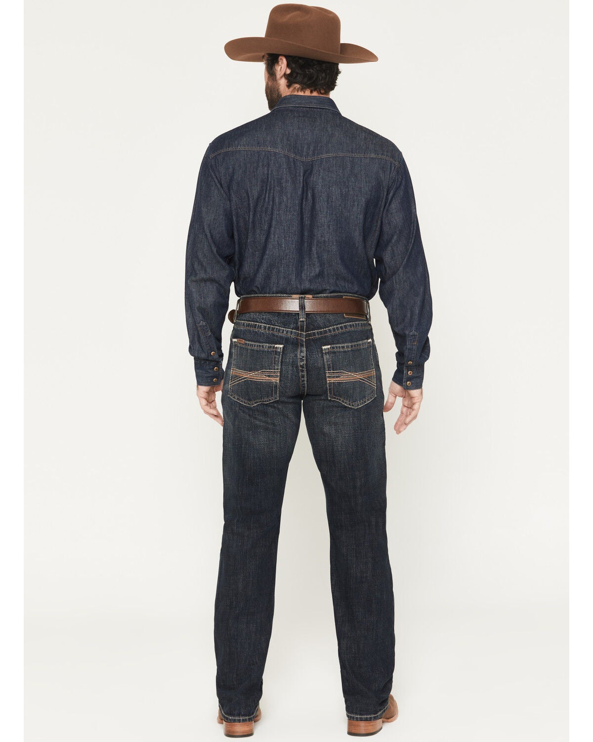 Image #3 - Ariat Men's M5 Bart Keith Dark Wash Mid Rise Straight Rigid Denim Jeans, Dark Wash, hi-res