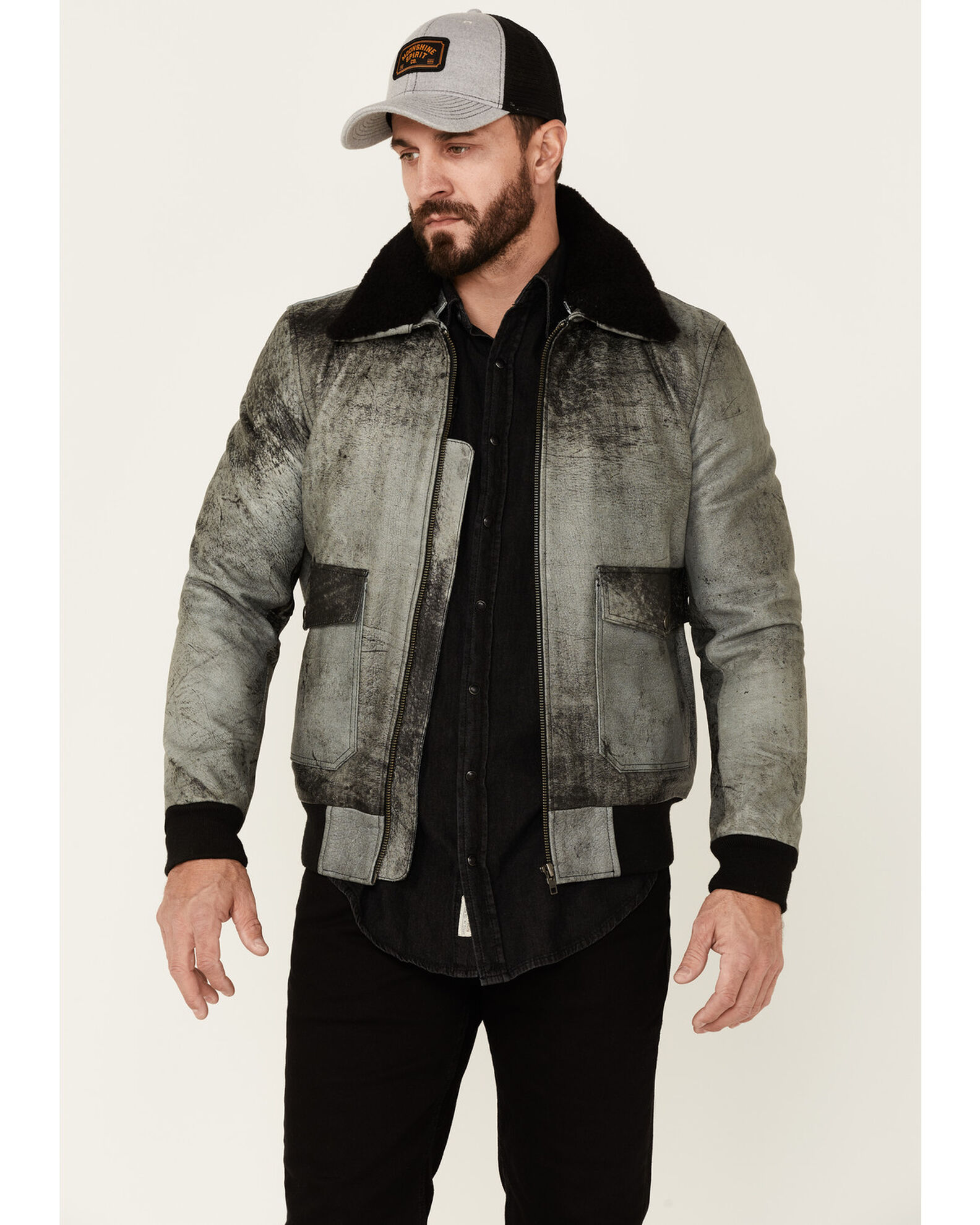 Distressed bomber sale jacket