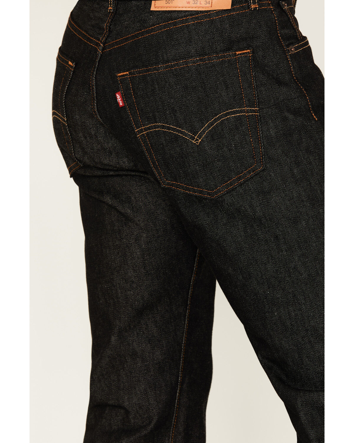 Image #4 - Levi's Men's 501® Original Shrink-To-Fit™ Straight Denim Jeans, Black, hi-res