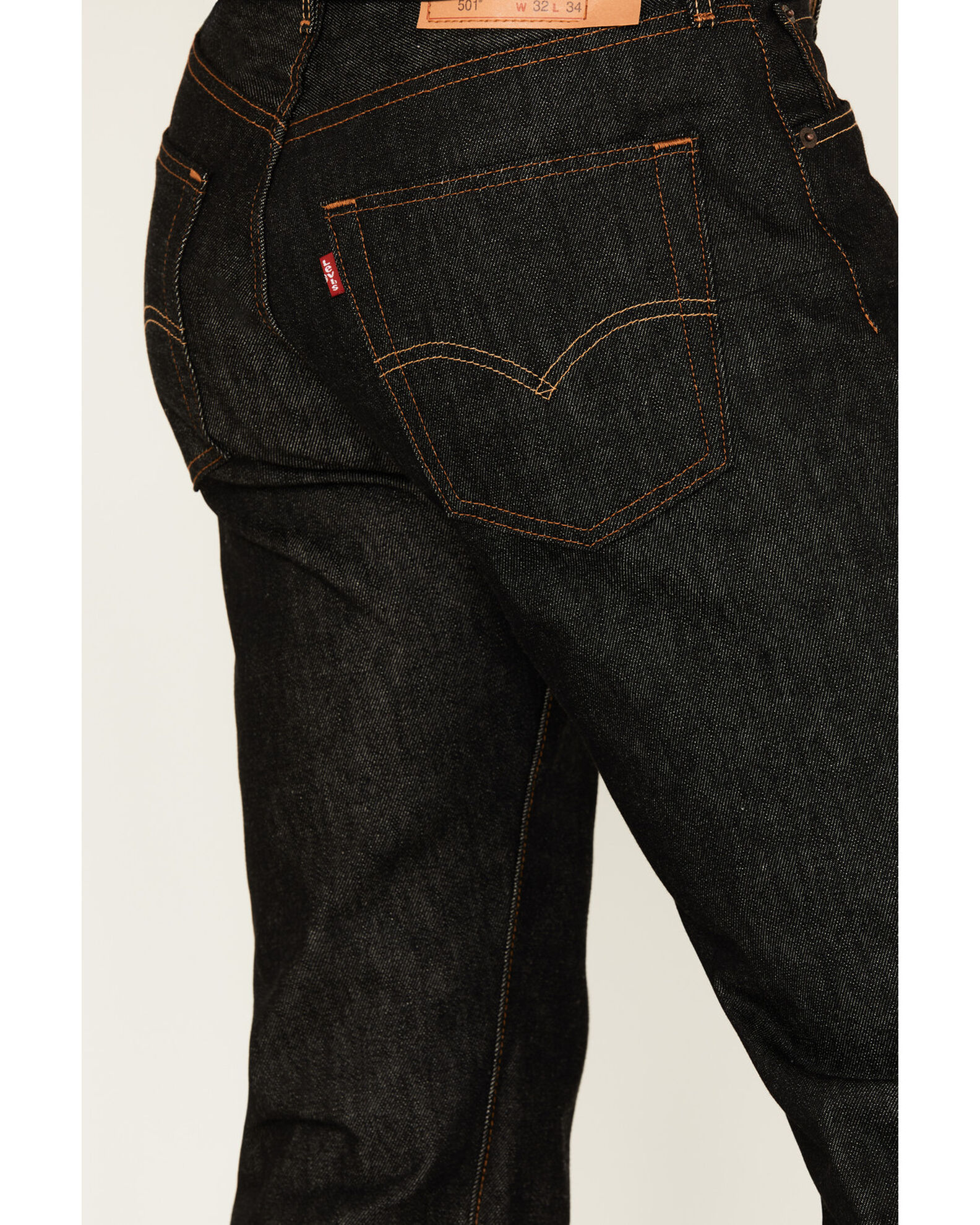 Image #4 - Levi's Men's 501® Original Shrink-To-Fit™ Straight Denim Jeans, Black, hi-res