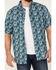 Image #3 - Gibson Men's Saguro Floral Print Short Sleeve Button Down Western Shirt, Light Blue, hi-res