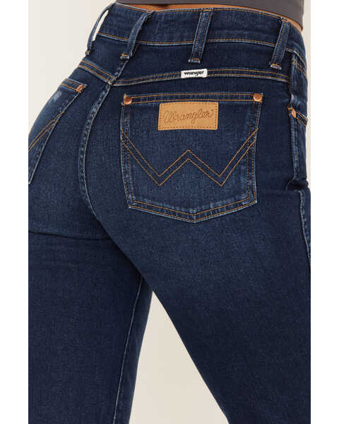 Image #4 - Wrangler Women's Wild West Dark Wash High Rise Stretch Straight Jeans, Blue, hi-res