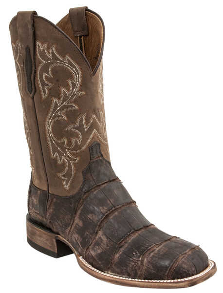Lucchese Men's Handmade Malcolm Alligator Western Boots - Square Toe, Chocolate, hi-res
