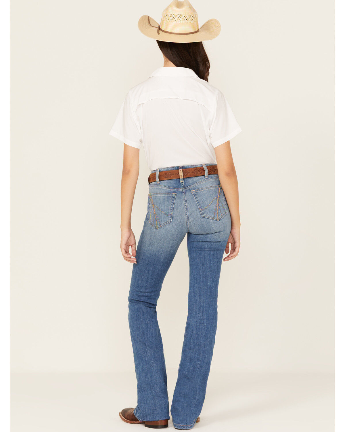 Image #1 - Ariat Women's Cassandra Medium Wash High Rise Bootcut Stretch Denim Jeans, Medium Wash, hi-res