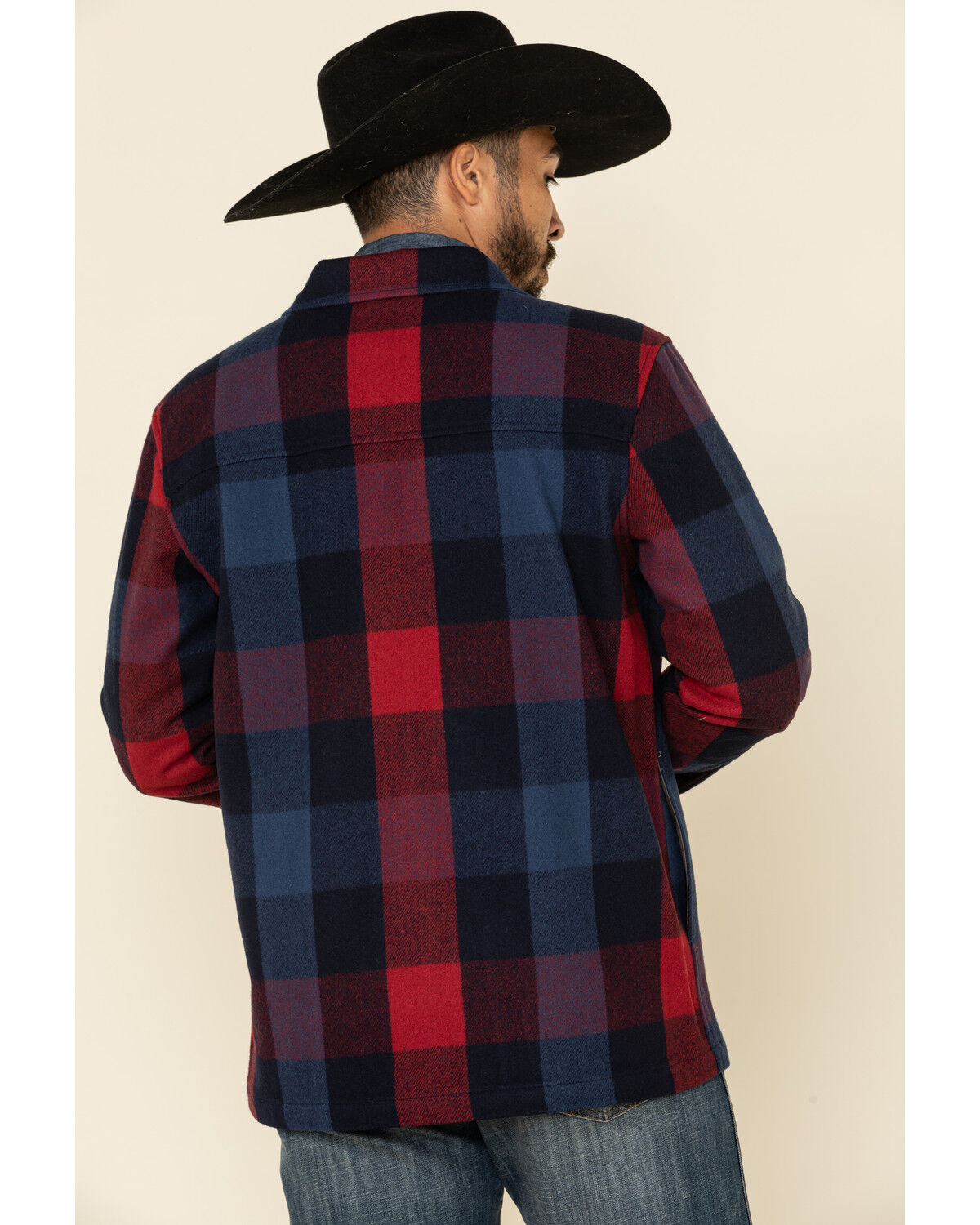 Image #3 - Pendleton Men's Navy Heston Button-Front Wool Shirt Jacket, , hi-res