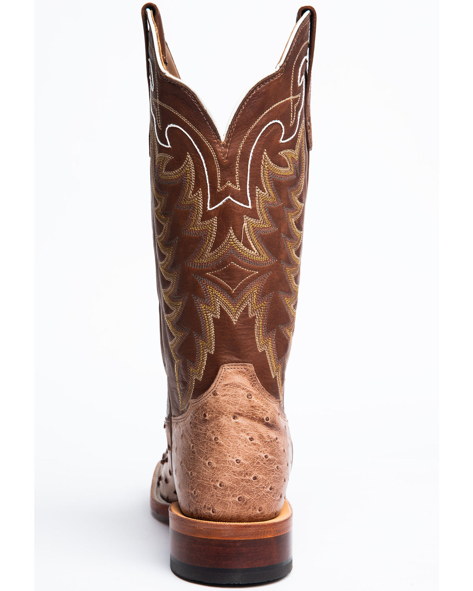 Tony Lama Men s Vintage Ostrich Western Boots Chocolate