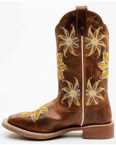 Image #3 - Laredo Women's Melrose Floral Western Boots - Broad Square Toe, Tan, hi-res
