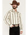 Image #1 - Wrangler Retro Men's Premium Striped Long Sleeve Snap Western Shirt - Tall, Cream, hi-res