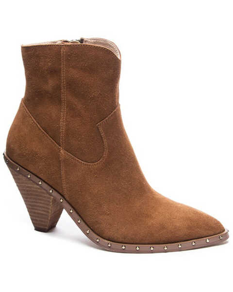 Image #1 - Chinese Laundry Women's Ramble Split Suede Fashion Booties - Pointed Toe, Brown, hi-res