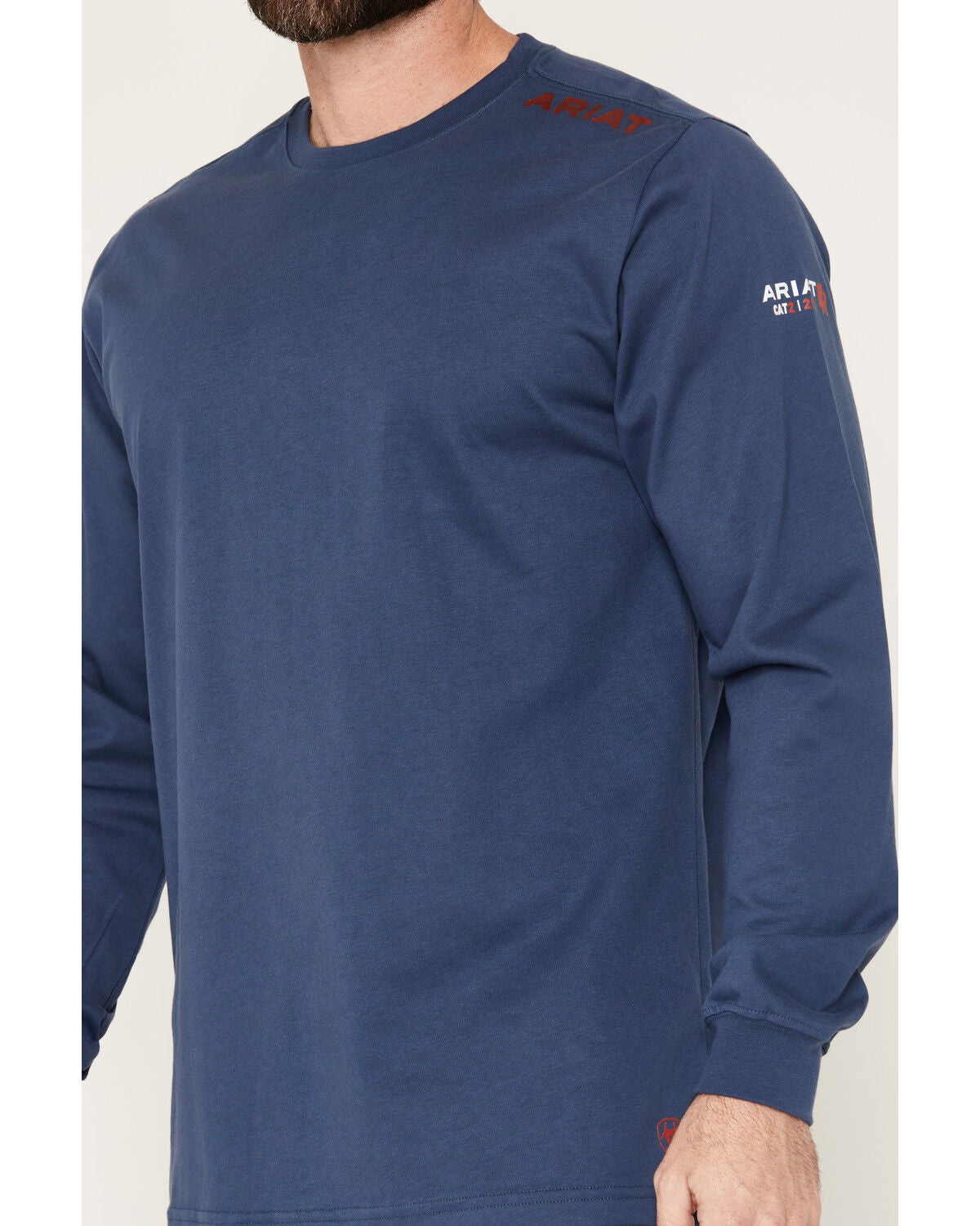 Image #4 - Ariat Men's FR Born For This Long Sleeve Work T-Shirt, Blue, hi-res