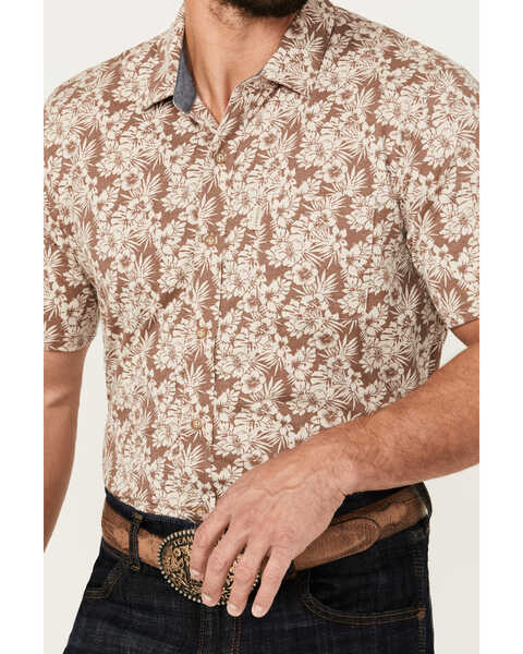 Image #3 - Ariat Men's Retro Floral Print Short Sleeve Button-Down Stretch Western Shirt , Lt Brown, hi-res