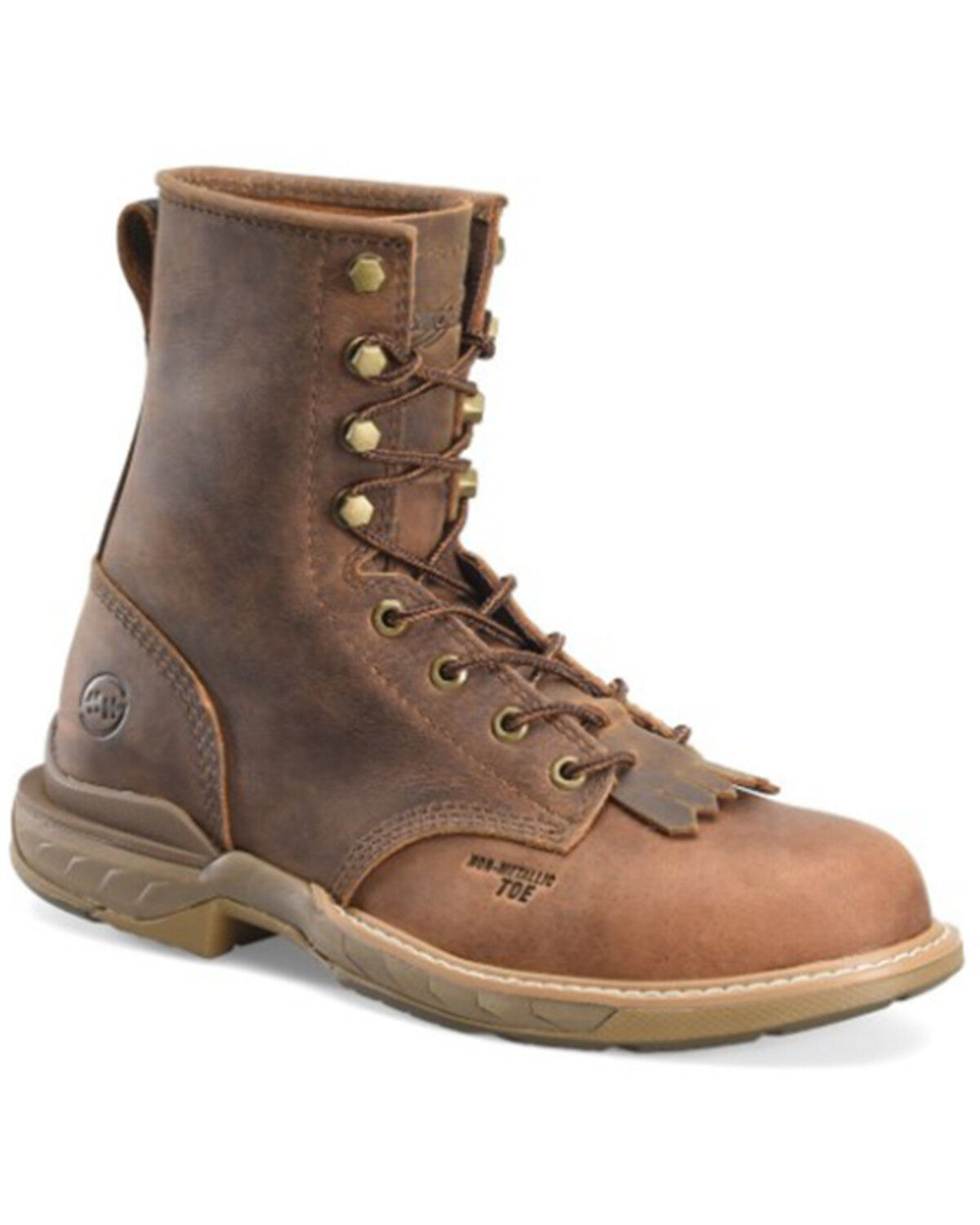 Image #1 - Double H Men's 8" Western Work Boots - Composite Toe, Medium Brown, hi-res
