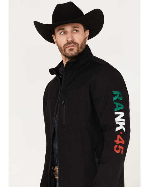 Image #2 - RANK 45® Men's Mexico Seal Softshell Jacket, Black, hi-res