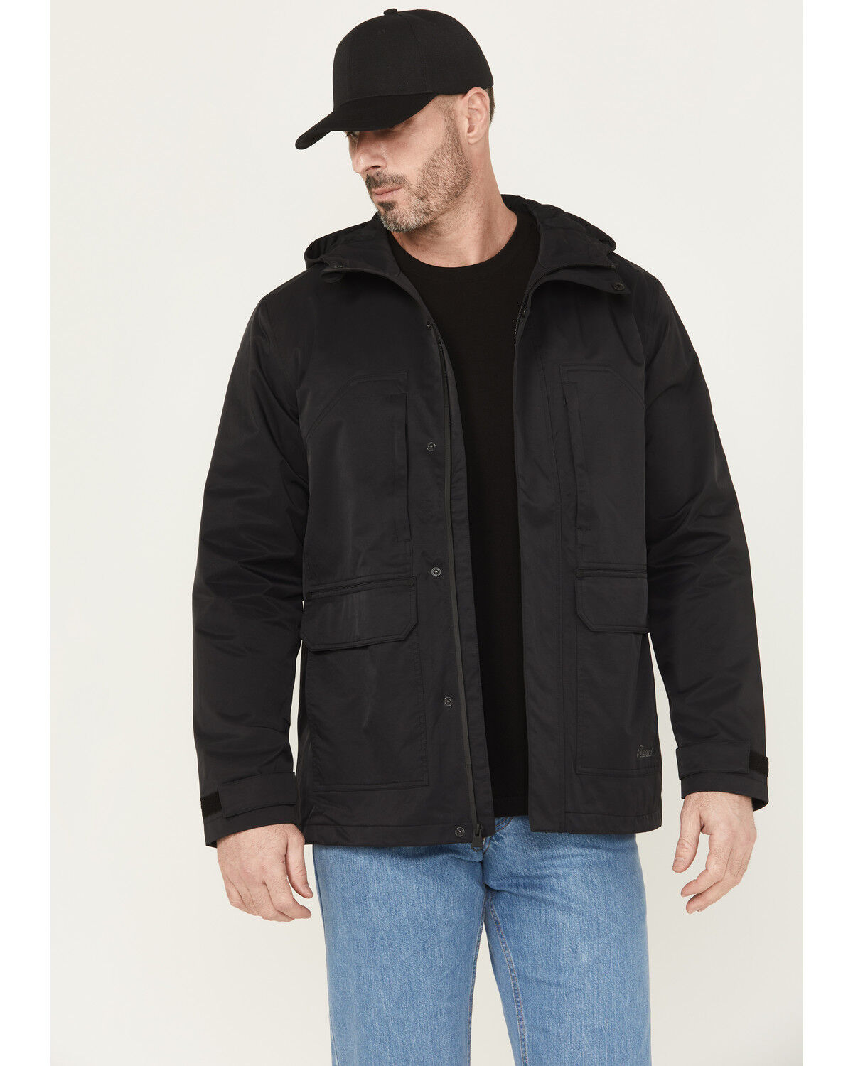Image #1 - Thorogood Men's Waterproof Hooded Rain Jacket, Black, hi-res