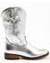Image #2 - Shyanne Girls' Flashy Western Boots - Broad Square Toe, Silver, hi-res