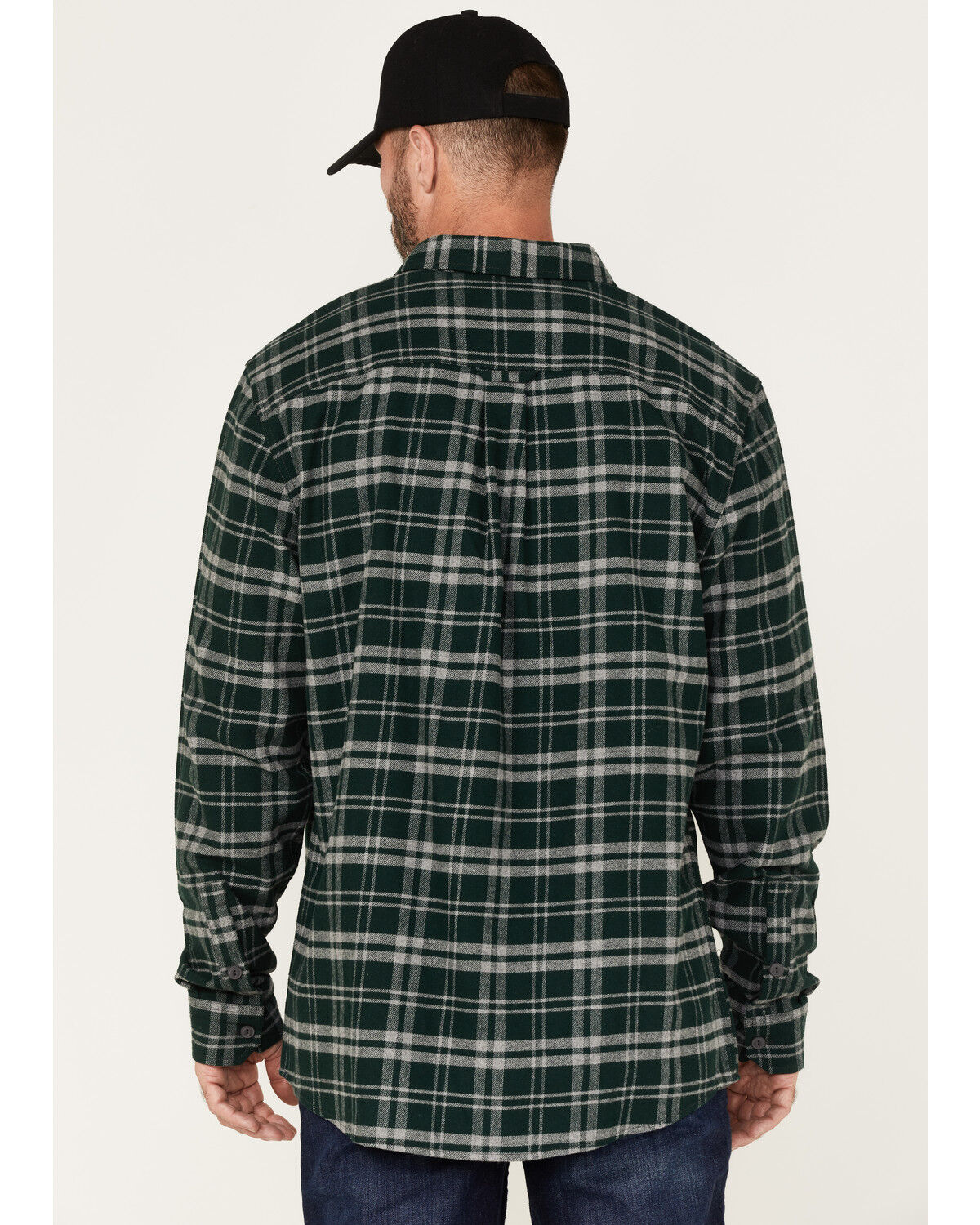 Image #4 - Hawx Men's Plaid Long Sleeve Button-Down Flannel Work Shirt, Green, hi-res