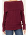 Image #3 - Shyanne Women's Off The Shoulder Cable Knit Sweater, Fuchsia, hi-res