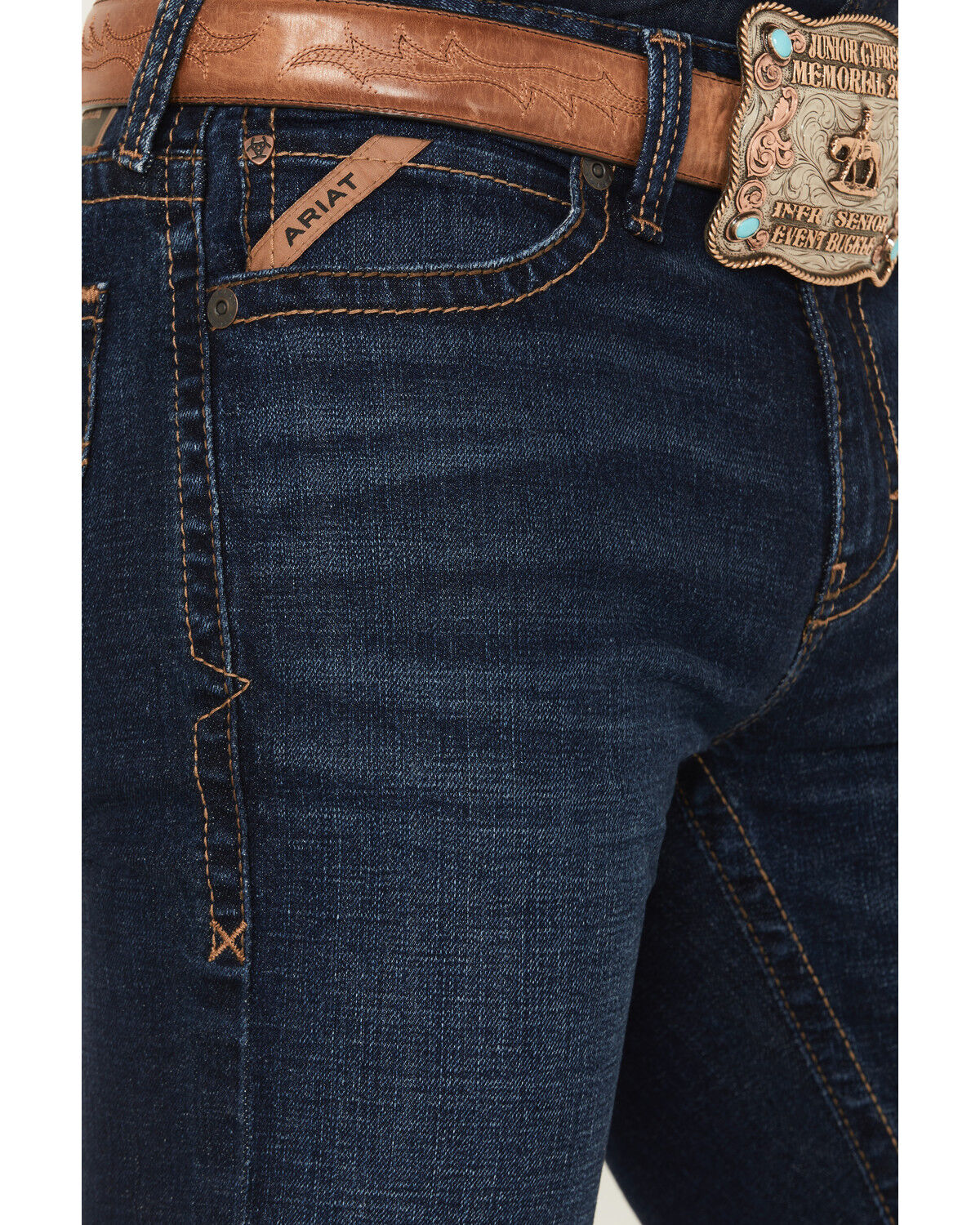 Image #2 - Ariat Men's M8 Dark Wash Slim Straight Stretch Denim Jeans, Dark Wash, hi-res