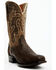 Image #1 - Dan Post Men's Exotic Ostrich Leg Western Boots - Square Toe, Chocolate, hi-res