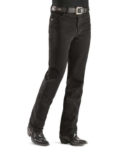 Image #2 - Wrangler Men's 936 High Rise Prewashed Cowboy Cut Slim Straight Jeans, Shadow Black, hi-res