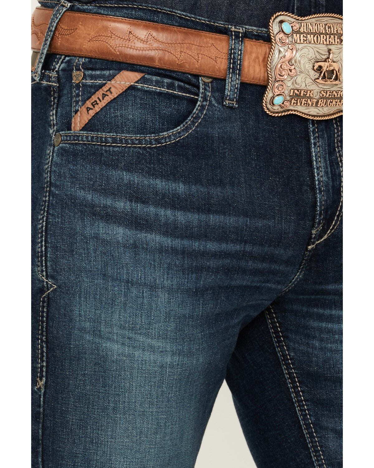Image #2 - Ariat Men's Boot Barn Exclusive M7 Randolf Dayne Medium Wash Slim Straight Stretch Denim Jeans, Medium Wash, hi-res