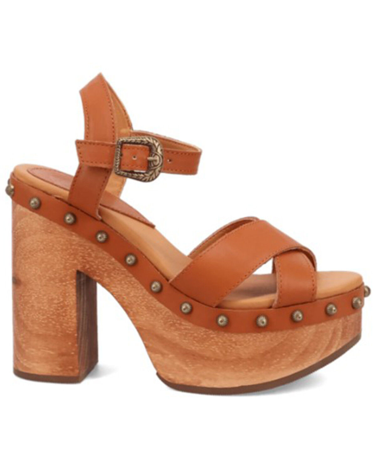 Image #2 - DIngo Women's Lotus Wooden Sandals, Brown, hi-res