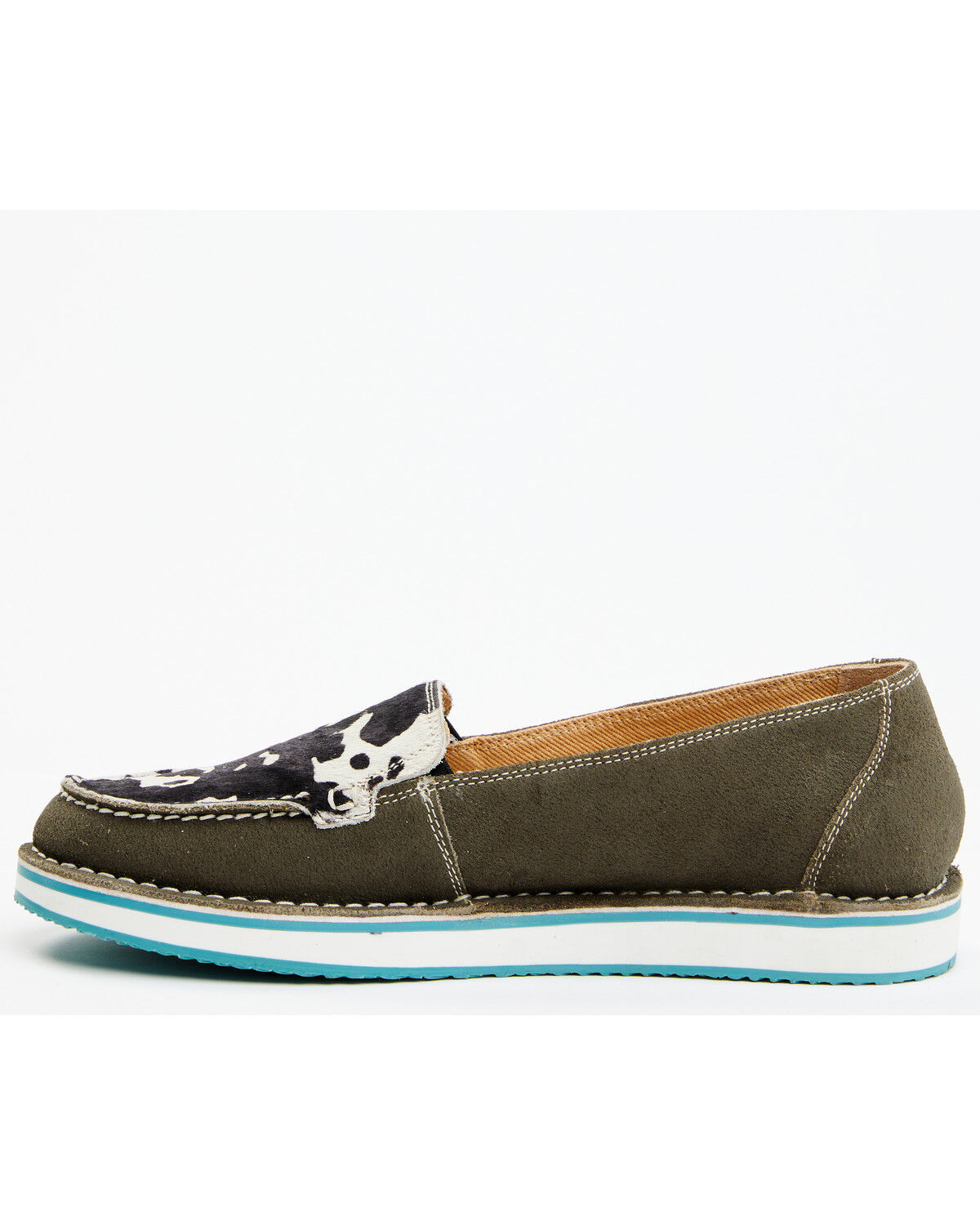 Image #3 - Myra Bag Women's Raven Cow Hair Slip-On Shoe - Moc Toe, Black, hi-res