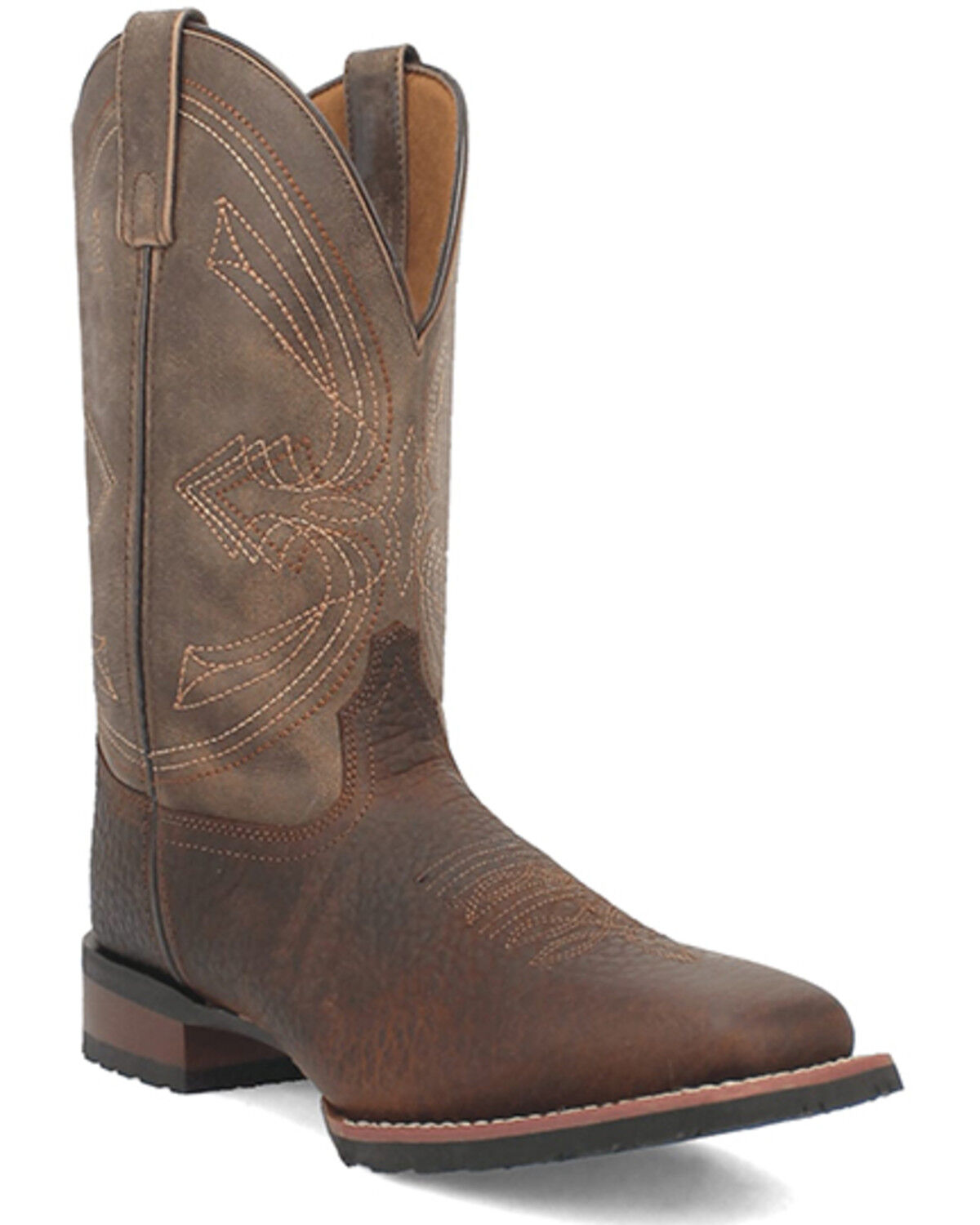 Image #1 - Laredo Men's Elias Western Boots - Broad Square Toe, Chocolate, hi-res