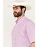 Image #2 - Resistol Men's Davie Checkered Print Short Sleeve Button Down Western Shirt, Light Purple, hi-res