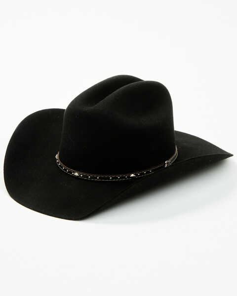 Justin Boys' Black Hills Jr 2X Wool Cowboy Hat , Black, hi-res