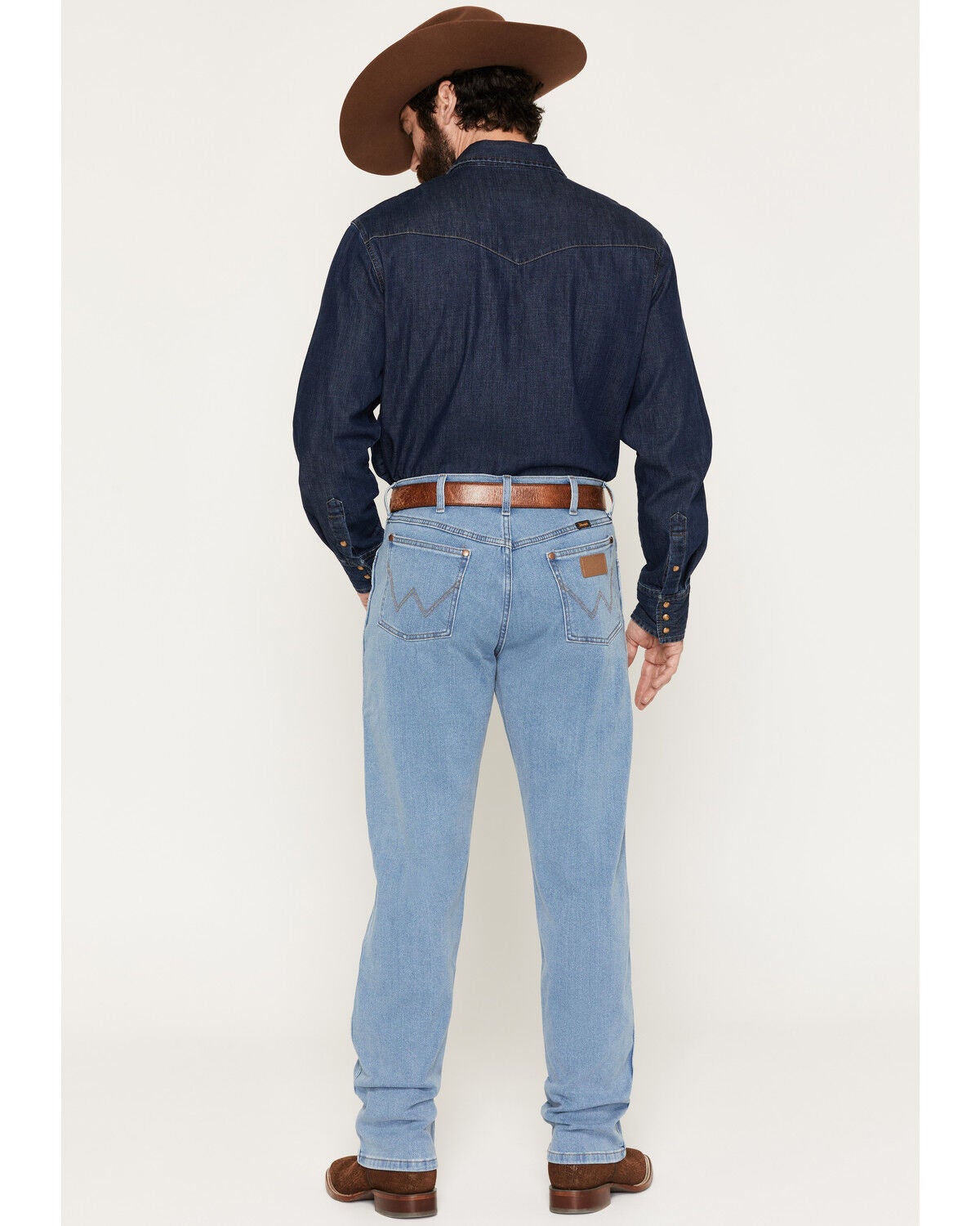 Image #3 - Wrangler Men's 13MWZ Toughlite Medium Wash Cowboy Cut Straight Stretch Denim Jeans, Medium Wash, hi-res