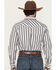 Image #4 - Panhandle Men's Striped Long Sleeve Pearl Snap Western Shirt, Cream, hi-res