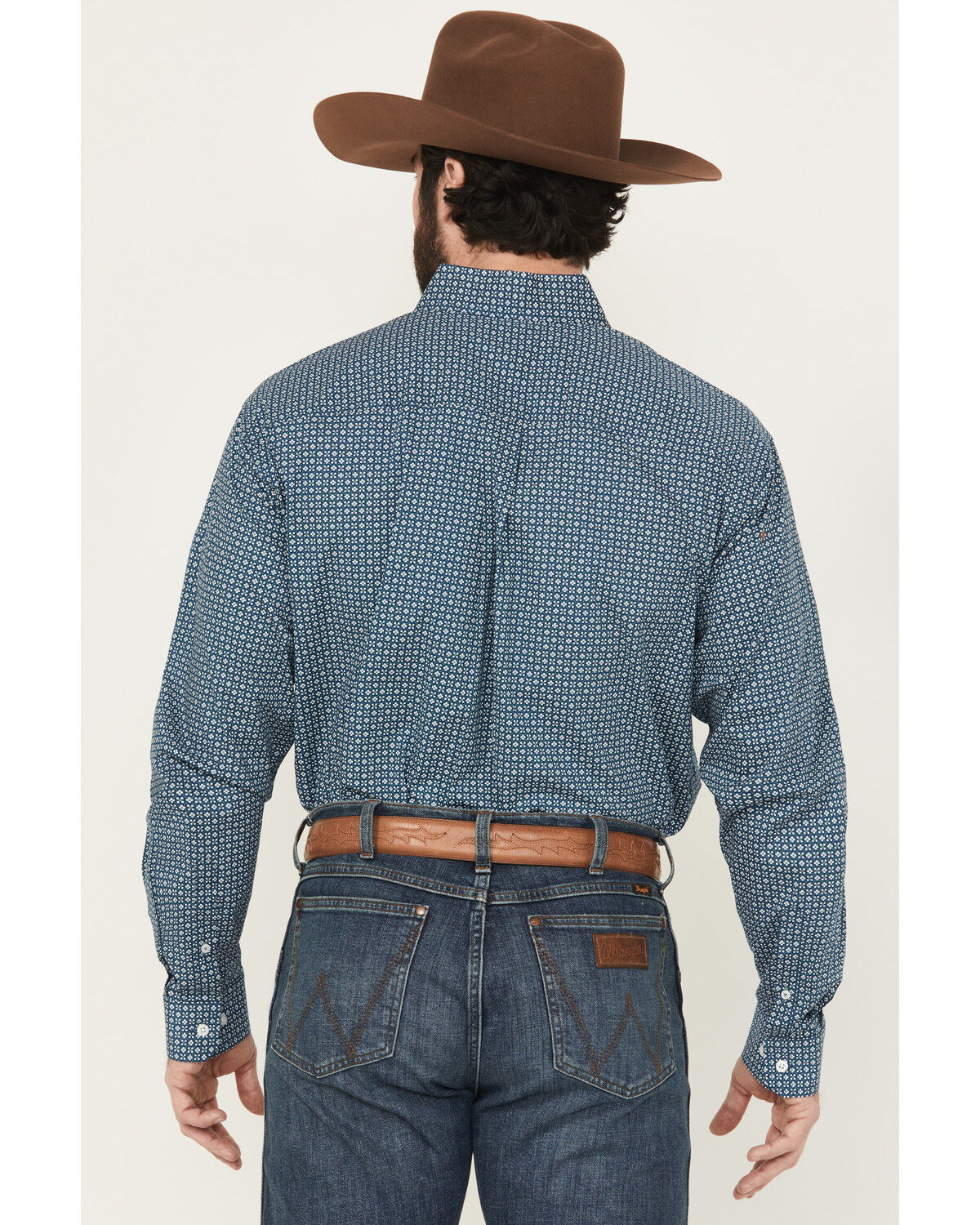 Image #4 - Cinch Men's Geo Print Long Sleeve Button-Down Stretch Western Shirt, Blue, hi-res