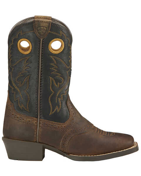 Ariat Youth Boys' Roughstock Cowboy Boots - Square Toe, Brown, hi-res