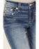 Image #4 - Miss Me Women's Medium Wash Mid Rise Fleur de Lis Pocket Bootcut Stretch Denim Jeans, Medium Wash, hi-res