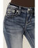Image #4 - Miss Me Women's Medium Wash Mid Rise Floral Yoke Bootcut Stretch Denim Jeans, Medium Wash, hi-res