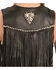Kobler Leather Women's Yucaipa Fringe & Rhinestone Leather Vest, Black, hi-res