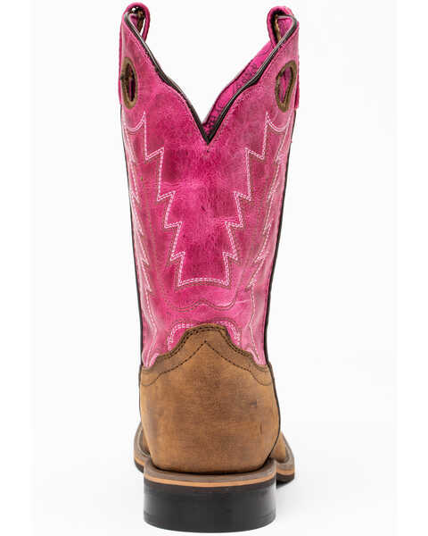 Image #5 - Shyanne Little Girls' Top Western Boots - Square Toe, Brown/pink, hi-res