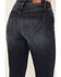 Image #4 - Shyanne Women's Dark Wash Mid Rise Slit Boot Cut Jeans, Dark Medium Wash, hi-res