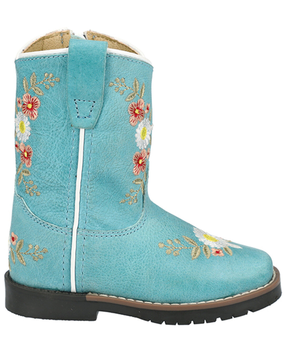Image #2 - Smoky Mountain Toddler Girls' Autry Western Boots - Broad Square Toe, Turquoise, hi-res