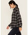 Image #2 - Idyllwind Women's Featherlight Plaid Print Long Sleeve Pearl Snap Western Shirt, Black, hi-res
