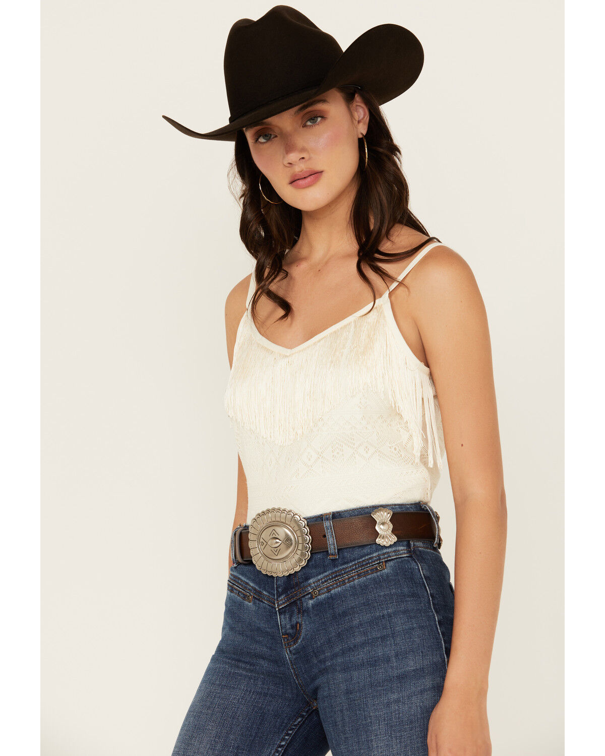 Image #1 - Idyllwind Women's Leather Concho Belt, Brown, hi-res