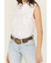Image #3 - Cowgirl Hardware Women's Solid Sleeveless Snap Stretch Western Shirt, White, hi-res