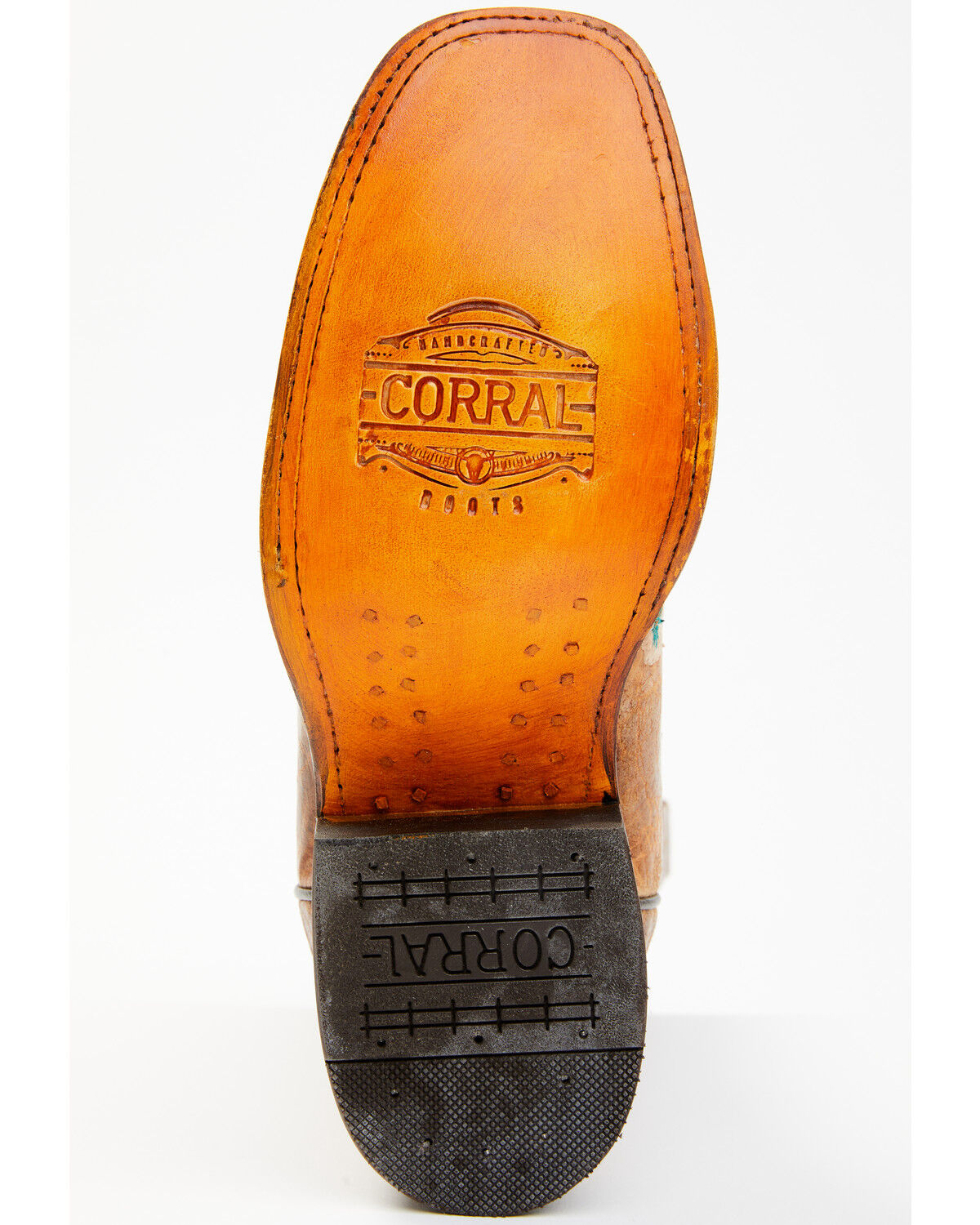 Image #8 - Corral Women's Floral Blacklight Western Boots - Square Toe, Cognac, hi-res