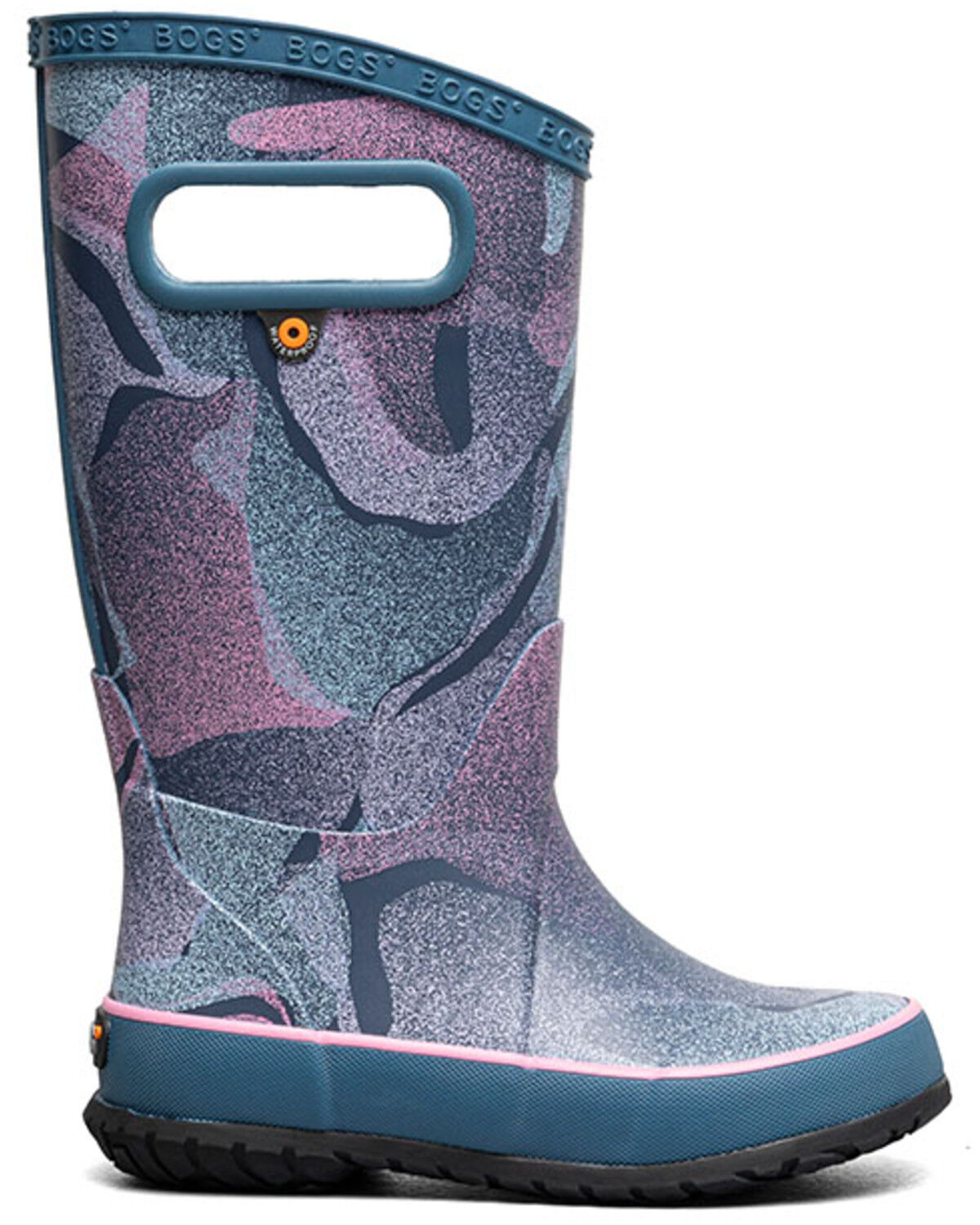 Image #2 - Bogs Girls' Abstract Shapes Rain Boots - Round Toe, Indigo, hi-res