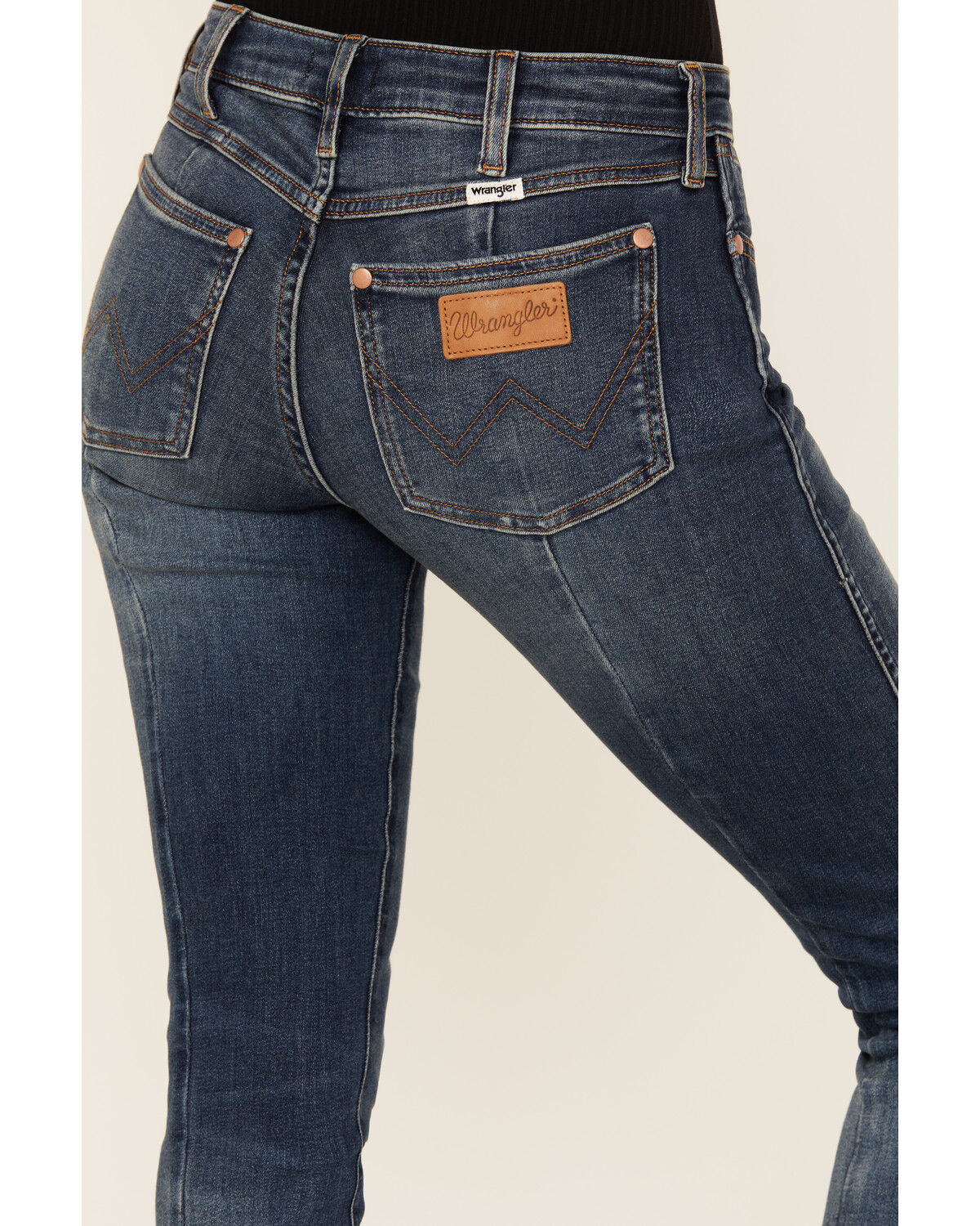 Image #4 - Wrangler Women's Dark Wash Howdy Honey Low Rise Skinny Stretch Denim Jeans, Dark Wash, hi-res