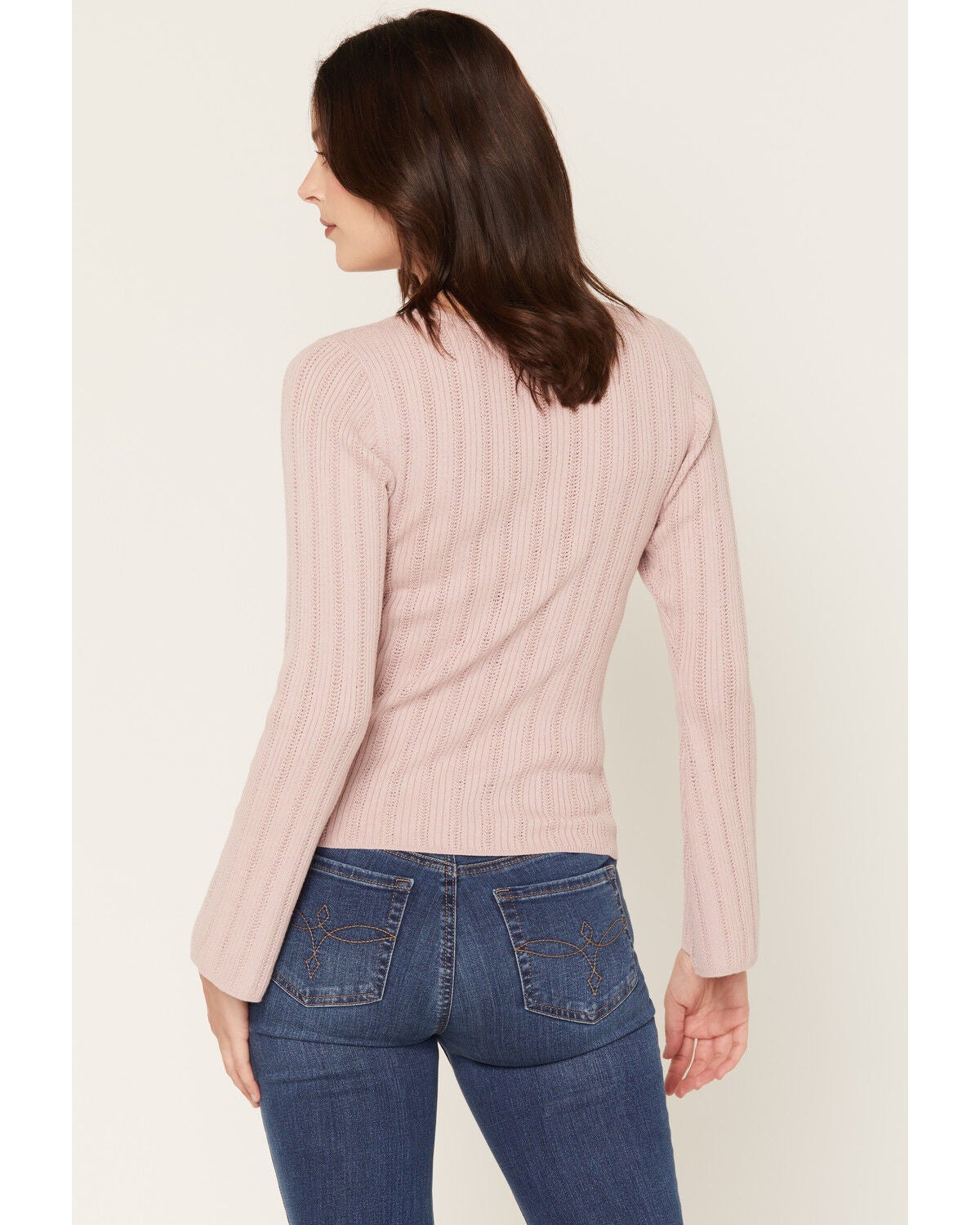 Image #4 - Shyanne Women's Stinner Open V-Neck Sweater, Violet, hi-res
