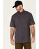 Image #1 - Ariat Men's Solid Charcoal Tek Button-Down Short Sleeve Western Shirt - Tall, Charcoal, hi-res