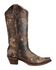Circle G Women's Distressed Bone Dragonfly Embroidered Boots - Snip Toe, Brown, hi-res